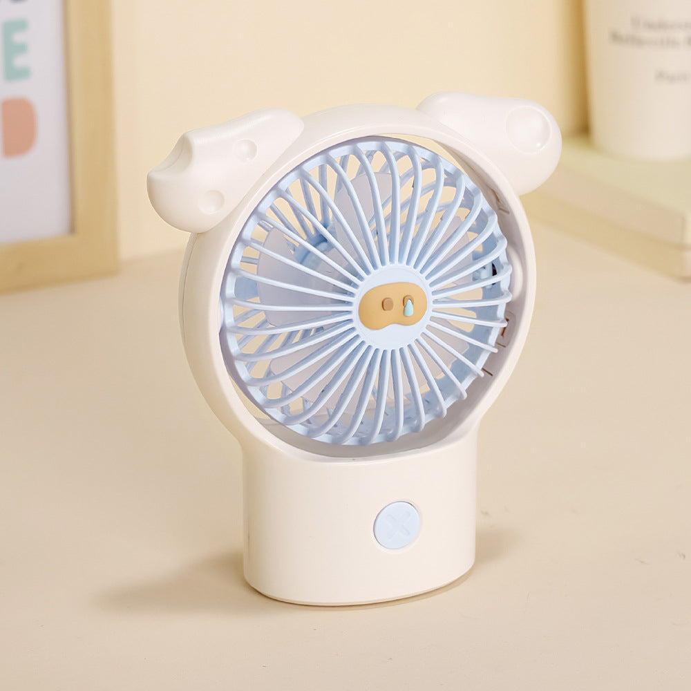 Portable Rechargeable Handheld Fan Bear-Shaped Compact Quiet USB Charging