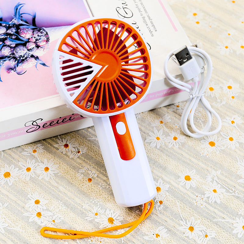 Portable USB Fan with Ergonomic Handle Lightweight Rechargeable Personal Cooling Fan