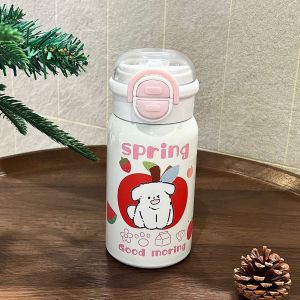 Women’s BPA-Free Plastic Water Bottle with Clip Closure and Animal Design, Leak-Proof, Dishwasher Safe
