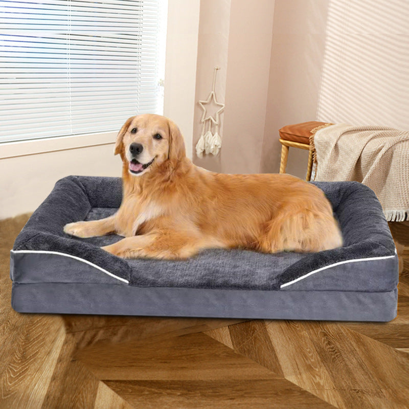 Harrow Dog Bed Soft Fabric Non-Slip Bottom Removable Cover Raised Sides Comfortable Design