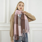 Ladies Patterned Scarf Soft Stylish Design with Fringes for Cold Weather
