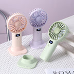 Portable Mini Fan Rechargeable Battery Powered with LED Display and Variable Speed