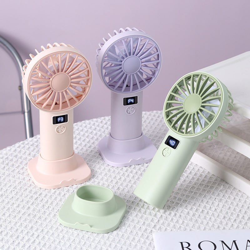 Portable Mini Fan Rechargeable Battery Powered with LED Display and Variable Speed
