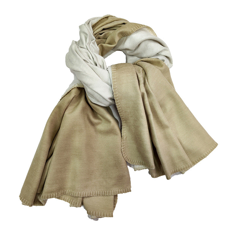 Brehn Women's Elegant Warm Scarf Soft Fabric Modern Check Pattern Winter Accessory