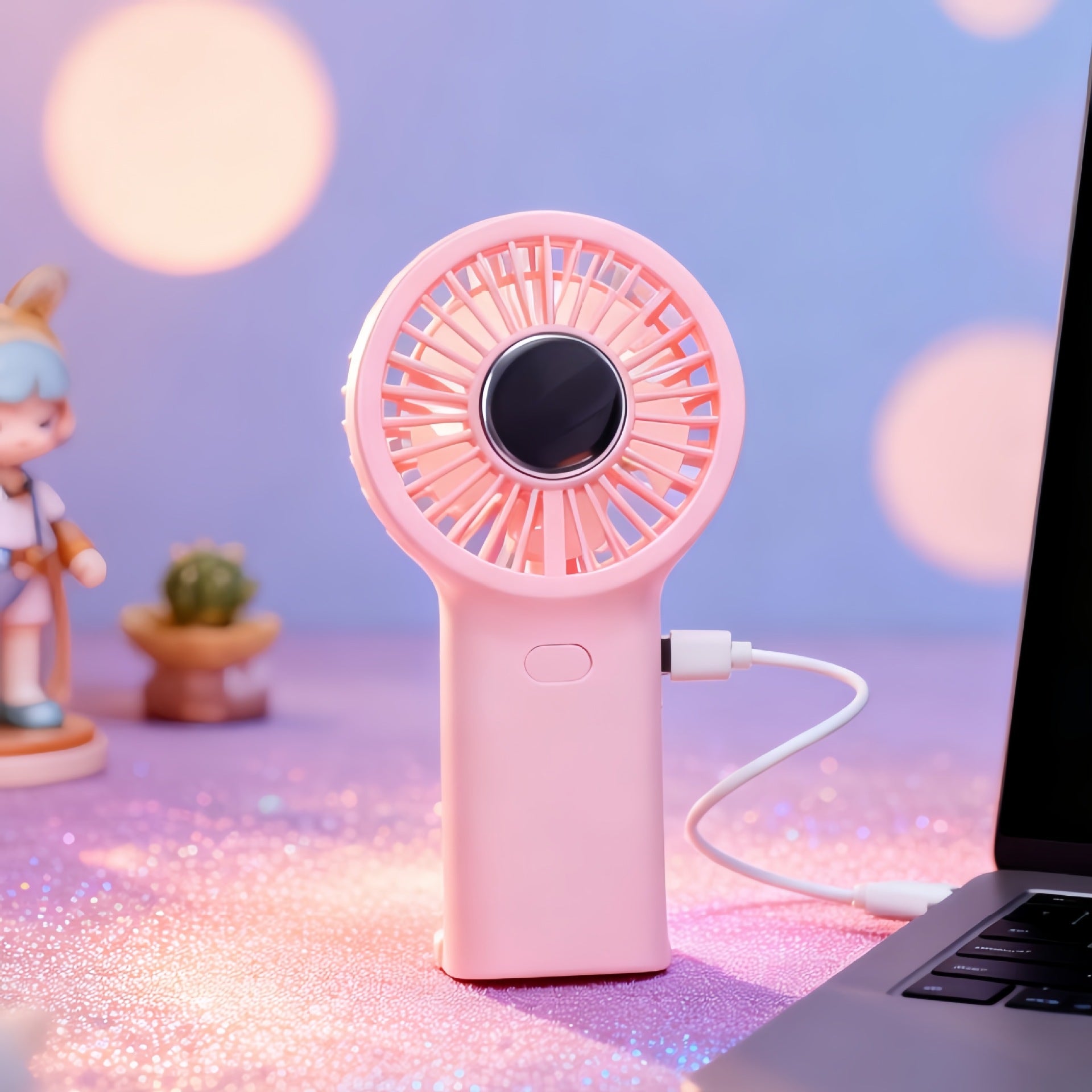 Portable Handheld Fan for Women USB Rechargeable Ergonomic Design Lightweight Personal Fan