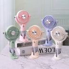 Portable Handheld Fan with Integrated Misting Function Adjustable Speed Settings