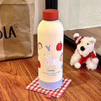 Insulated Water Bottle for Women Double-Walled Eco-Friendly Reusable Bottle with Dog Design and Flip Lid