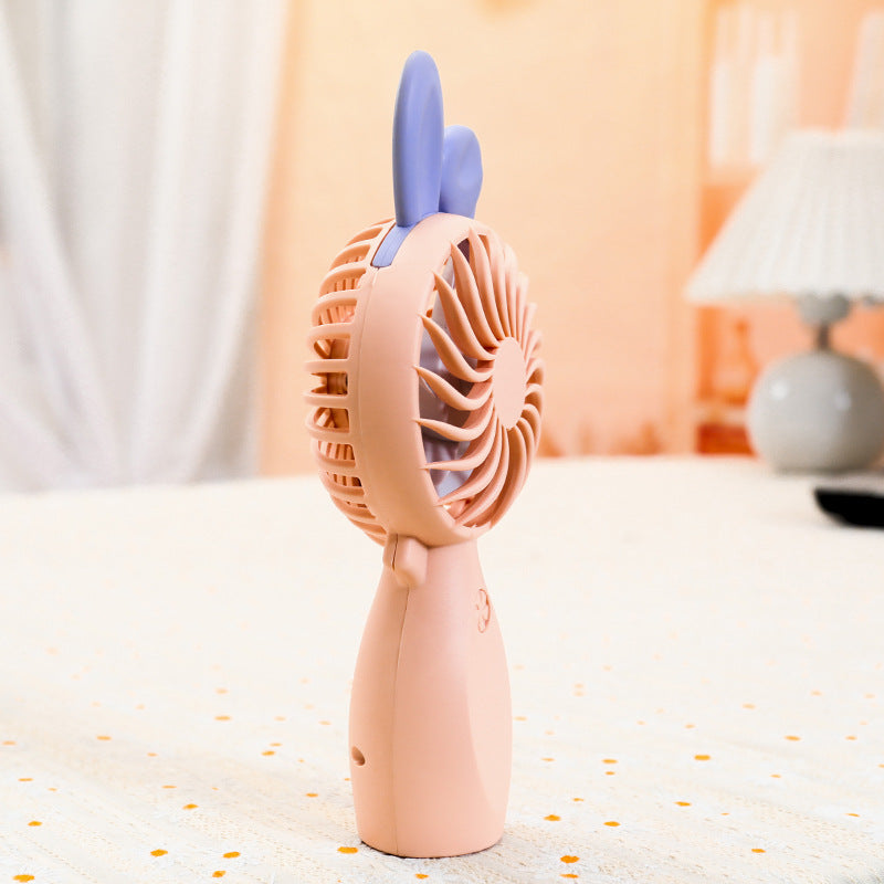 Women’s Portable Hand Fan Lightweight Compact Design with Bow Accent Battery Operated