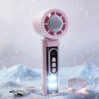Portable USB Rechargeable Handheld Fan with Mist Function and Multiple Speeds