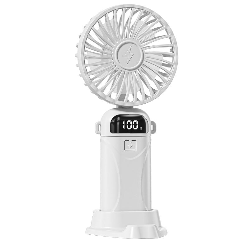 Women's Handheld Fan with Digital Battery Indicator Portable Rechargeable Fan
