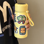 Ladies Stylish Water Bottle BPA-Free Flip Lid with Fun Sticker Designs Compact Size