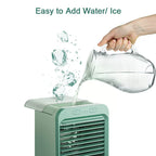 Personal Desktop Cooler Ultra-Compact USB-Powered Microclimate Cube with Refillable Water Tank and Adjustable Air Louvers