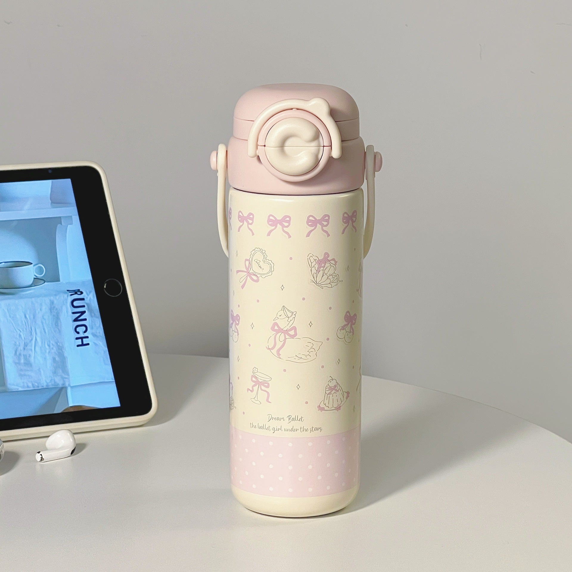 Women's Insulated Coffee Mug with Leak-Proof Lid and Unique Animal Design Portable Handle