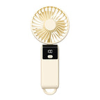 Portable USB Fan with LED Display Multiple Speeds Lightweight Travel Cooling