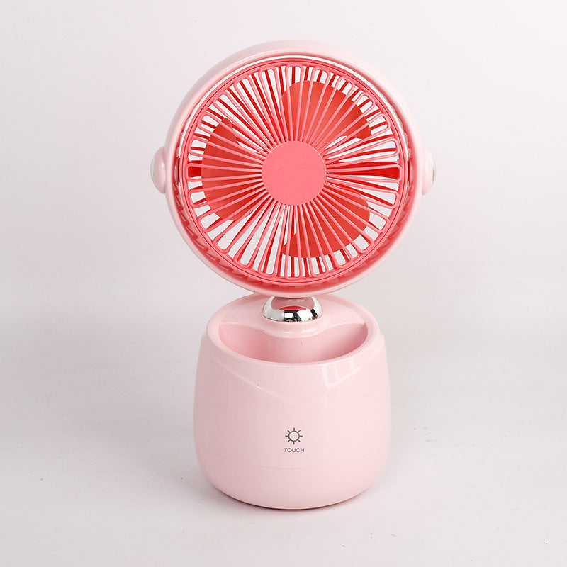 Portable USB Table Fan with Touch Control and LED Light Effect Compact Cooling Fan