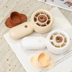 Portable Handheld Fan with Cute Animal Design USB Rechargeable Lightweight Personal Fan