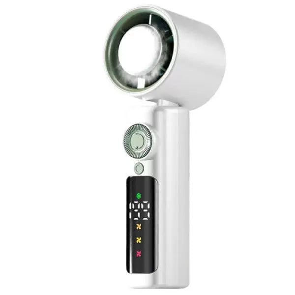 Wireless Compact Turbine Air Circulator Bladeless Fan with LED Display USB-C Rechargeable