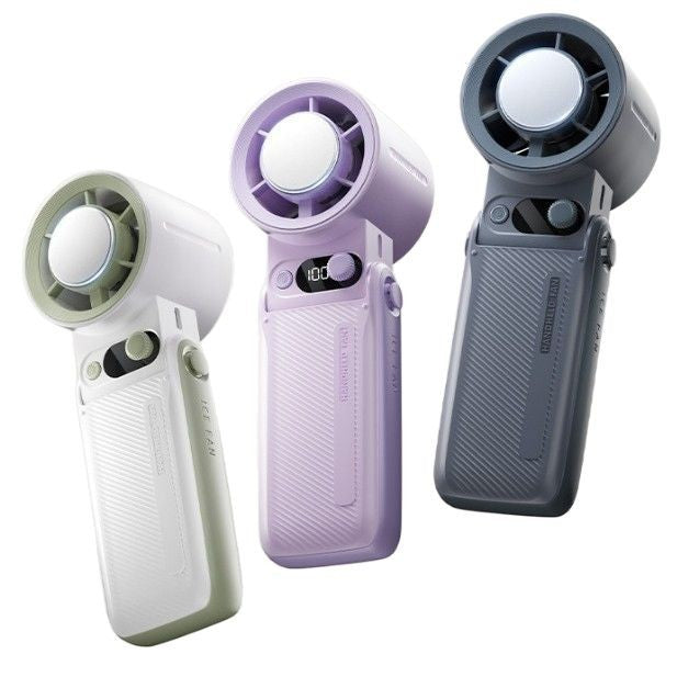 Portable Handheld Fan with Ice Cooling Technology Rechargeable Battery Compact Lightweight