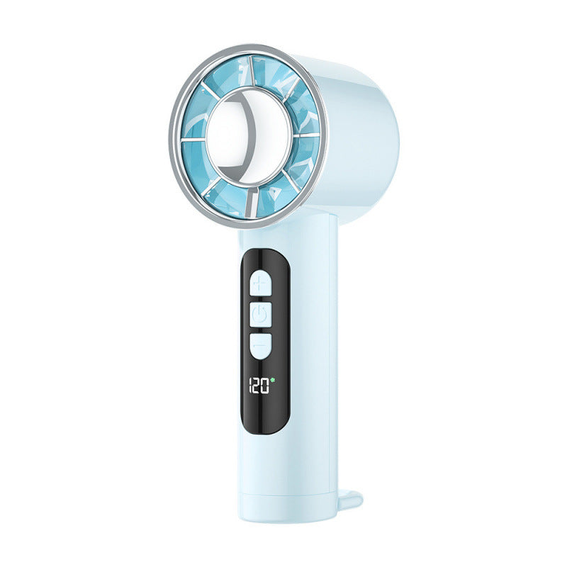 Handheld Air Purifier Fan Portable Rechargeable Cooling Fan with Temperature Display and Quiet Operation