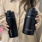 Insulated Stainless Steel Drinking Vessel with Flip Lid for Women