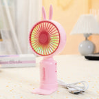 Portable Mini Hand Fan for Women USB Rechargeable Lightweight with Flexible Mounting and Cute Ear Design
