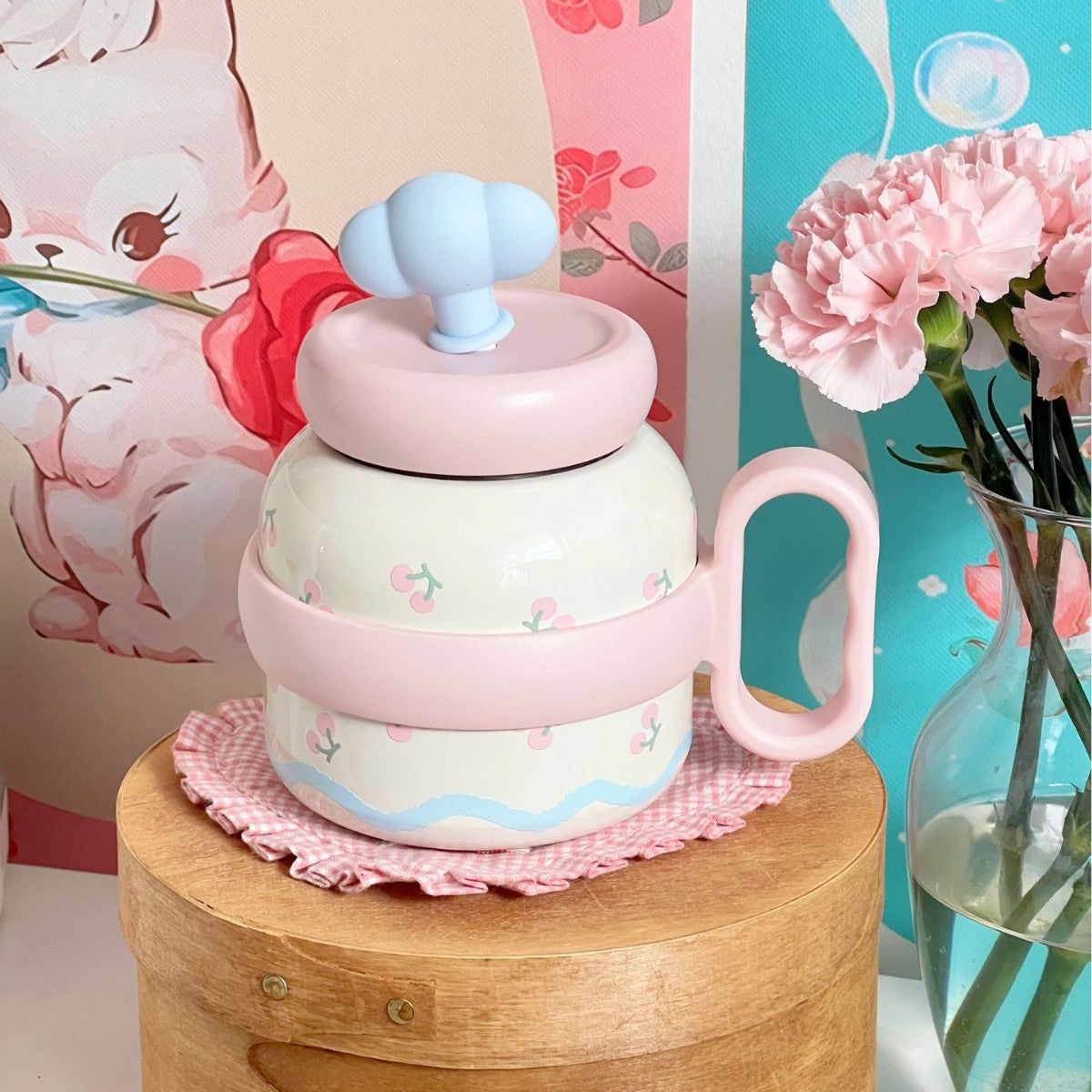 Creative Ceramic Teapot with Fruit Pattern Ergonomic Handle Easy to Clean Stylish Tea Pot