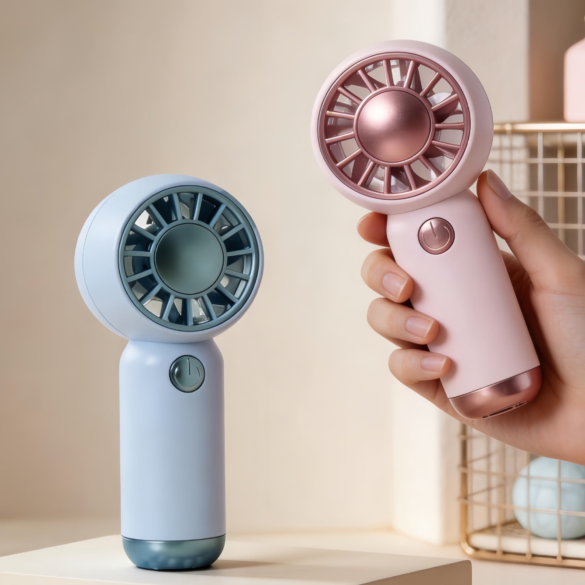 Portable USB Hand Fan for Women Lightweight Rechargeable 3-Speed Quiet Operation