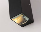 Modern Waterproof LED Outdoor Wall Light Aluminum Black Rectangular Hardwired