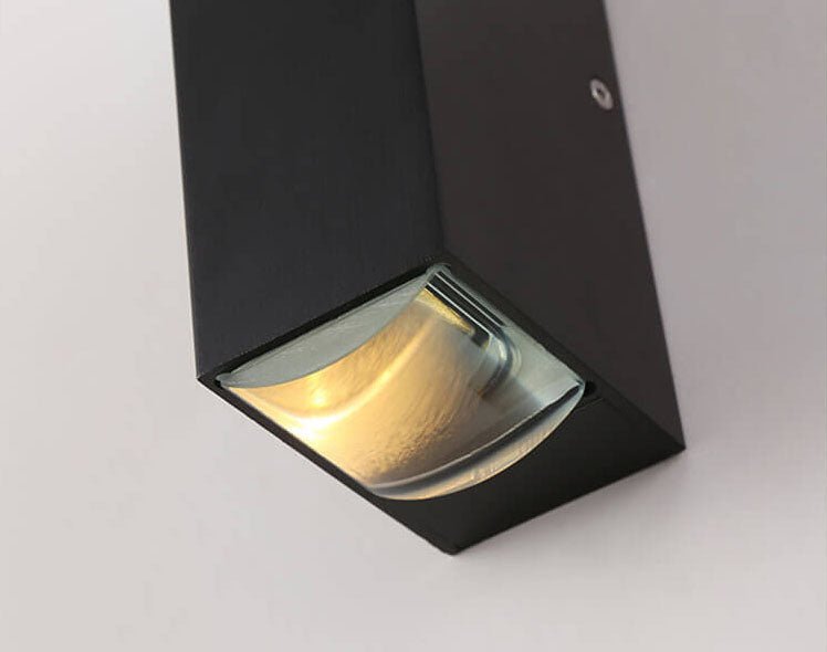 Modern Waterproof LED Outdoor Wall Light Aluminum Black Rectangular Hardwired