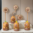 Portable Table Fan USB Powered Cute Bear Design Adjustable Speeds Compact Quiet Operation