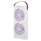 Portable Dual Fan with Adjustable Airflow and Carry Handle Quiet Operation for Indoor Outdoor Use