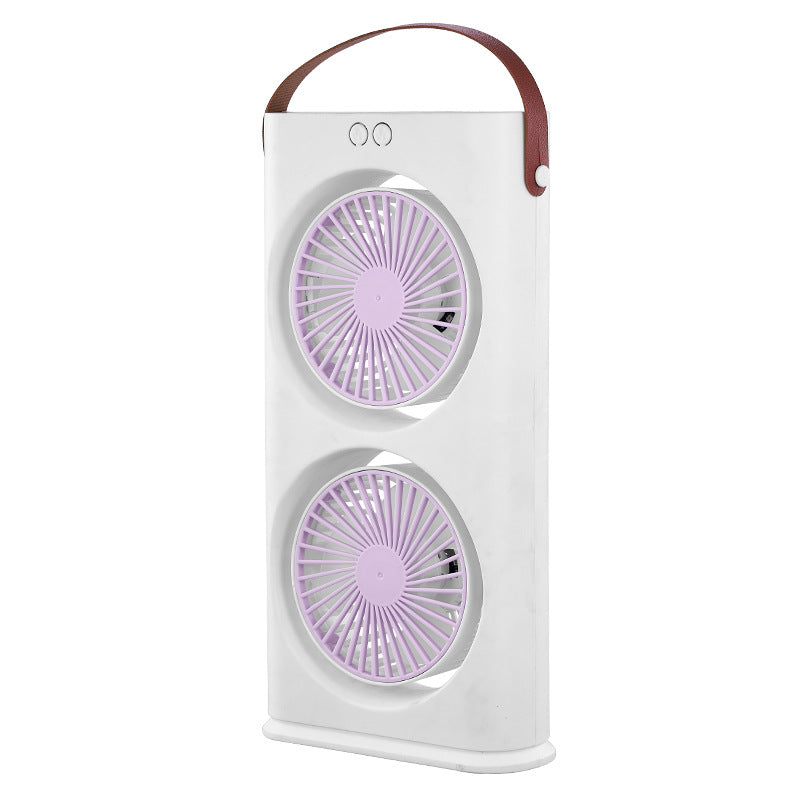 Portable Dual Fan with Adjustable Airflow and Carry Handle Quiet Operation for Indoor Outdoor Use