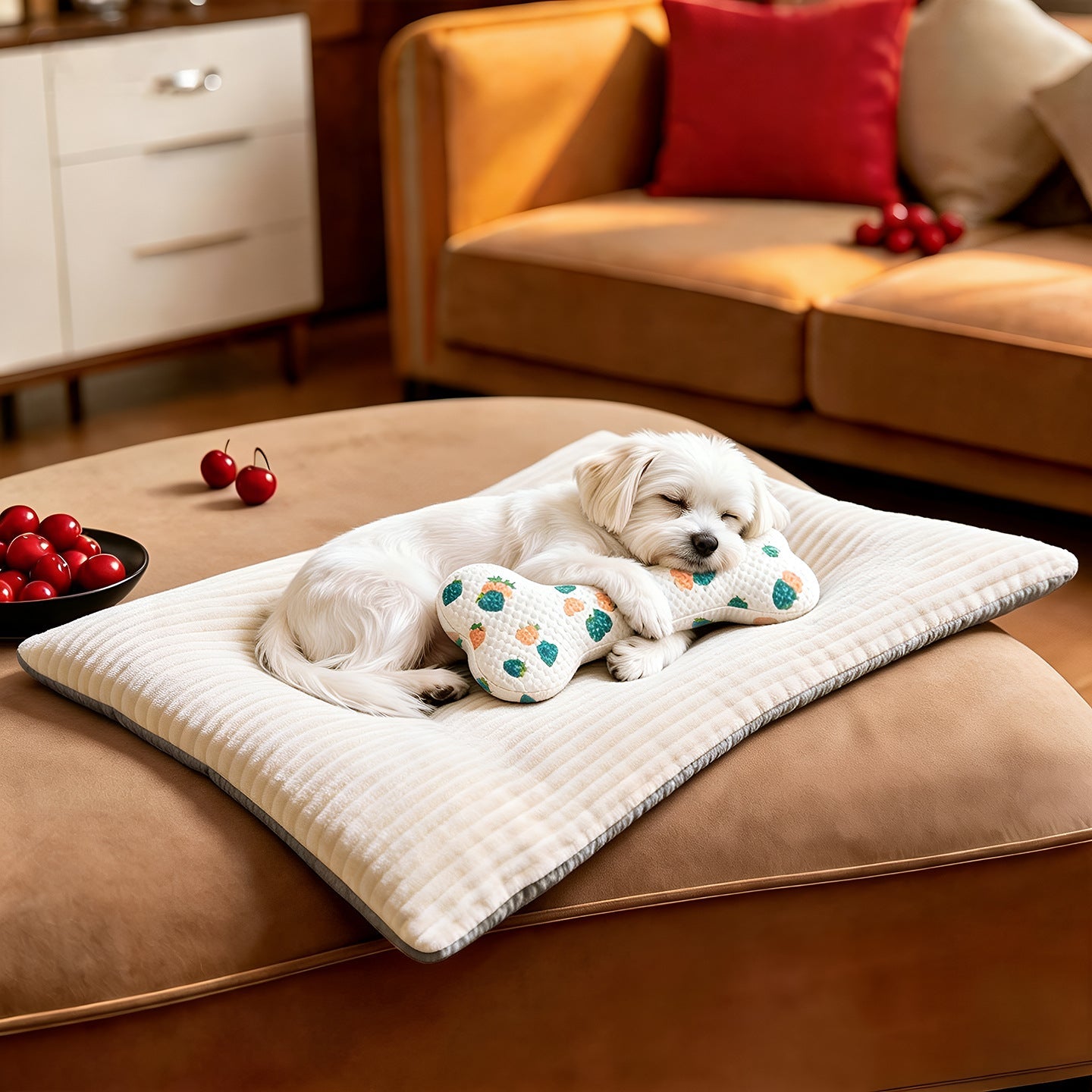 Harrow Cat Bed Bamboo Eco-Friendly Comfortable Padded Mattress Removable Cover