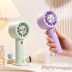 Women Portable Hand Fan with Variable Speed Control USB Rechargeable Lightweight Compact