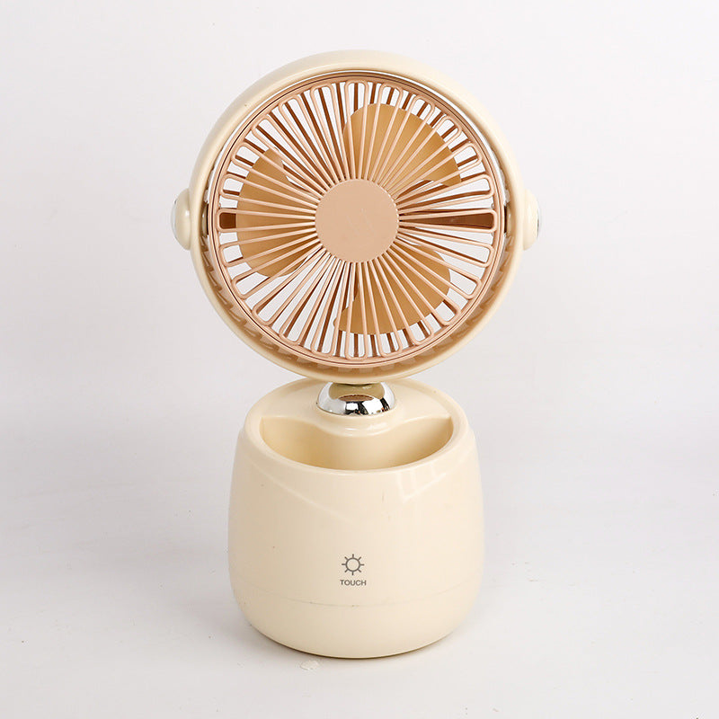 Portable USB Table Fan with Touch Control and LED Light Effect Compact Cooling Fan