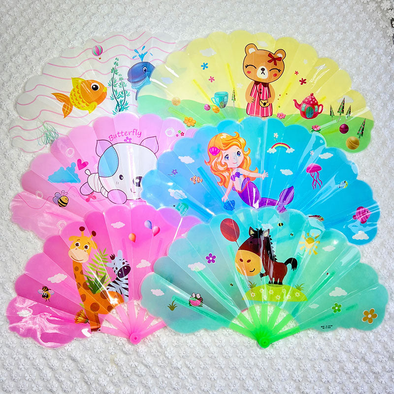 Ladies Colorful Folding Fan Lightweight Portable Durable Plastic Design