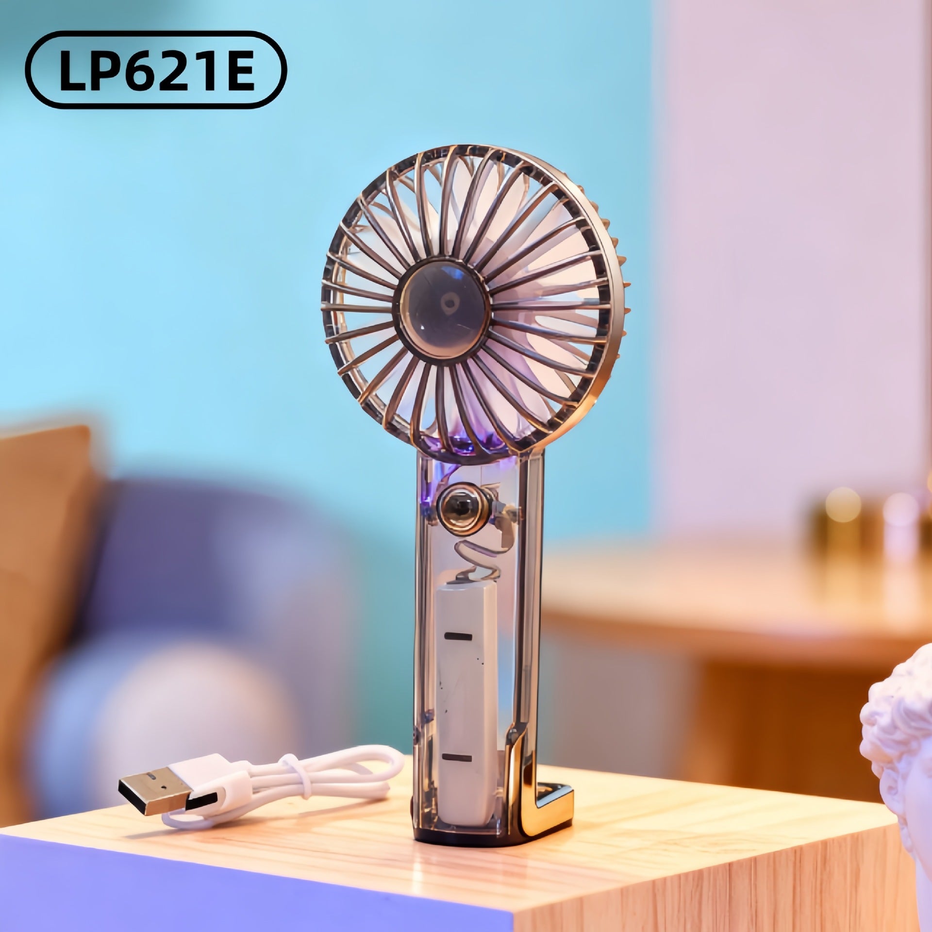 Rechargeable Handheld Fan USB Charging Detachable Stand Compact Portable Fan