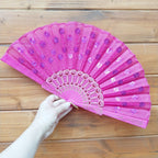 Handcrafted Ladies Fan with Exquisite Embroidery Lightweight Fabric Cooling Accessory