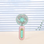 Women's Portable Mini Fan with Ergonomic Handle Rechargeable Battery Compact