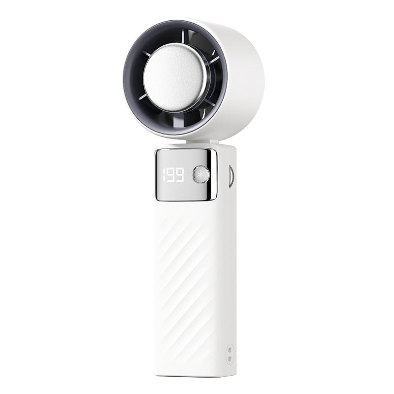 Portable Smart Handheld Fan with LED Temperature Display Rechargeable Quiet Operation