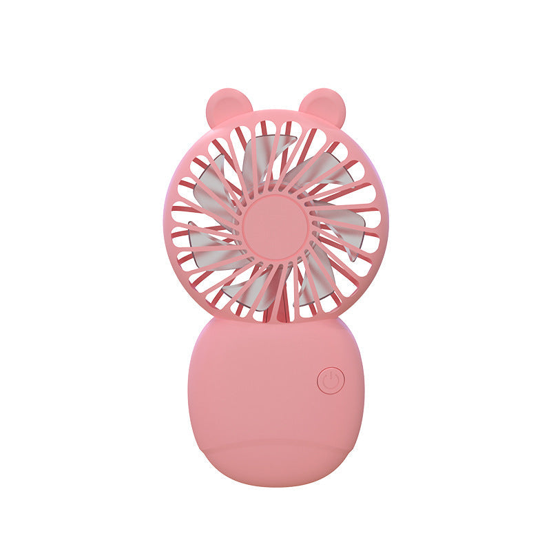 Mini Tabletop Fan Compact Quiet Personal Desk Fan with Adjustable Speed and Bear Ear Design