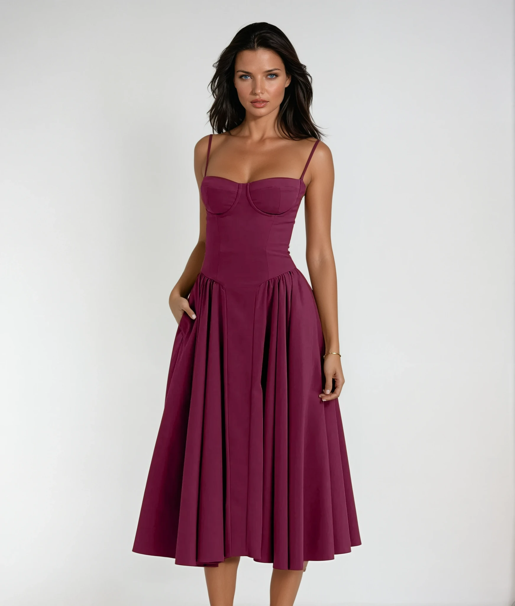 Aliza | Elegant Cocktail Midi Dress for Women