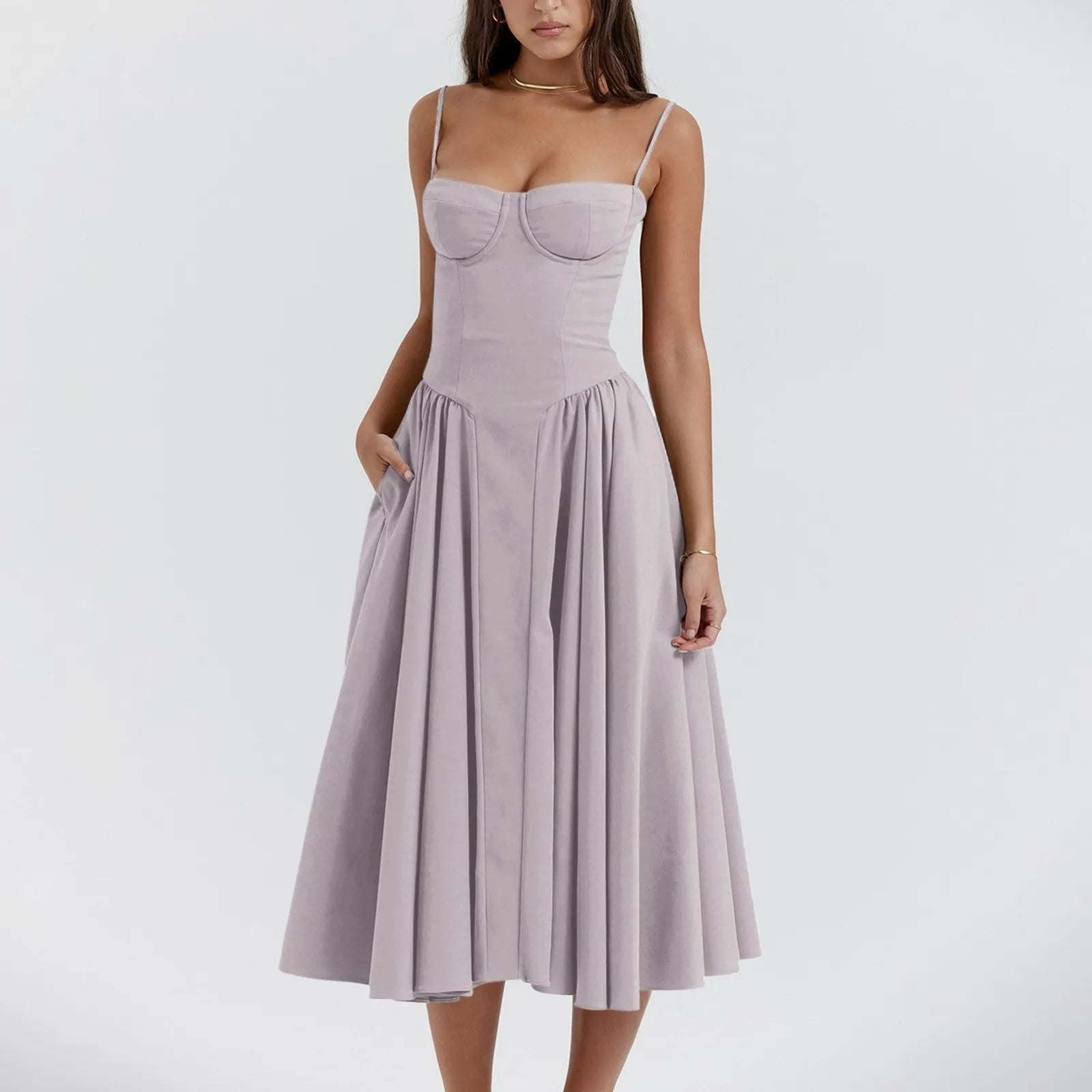 Aliza | Elegant Cocktail Midi Dress for Women