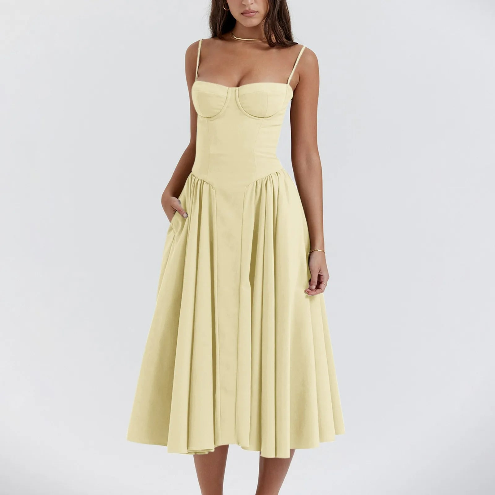 Aliza | Elegant Cocktail Midi Dress for Women