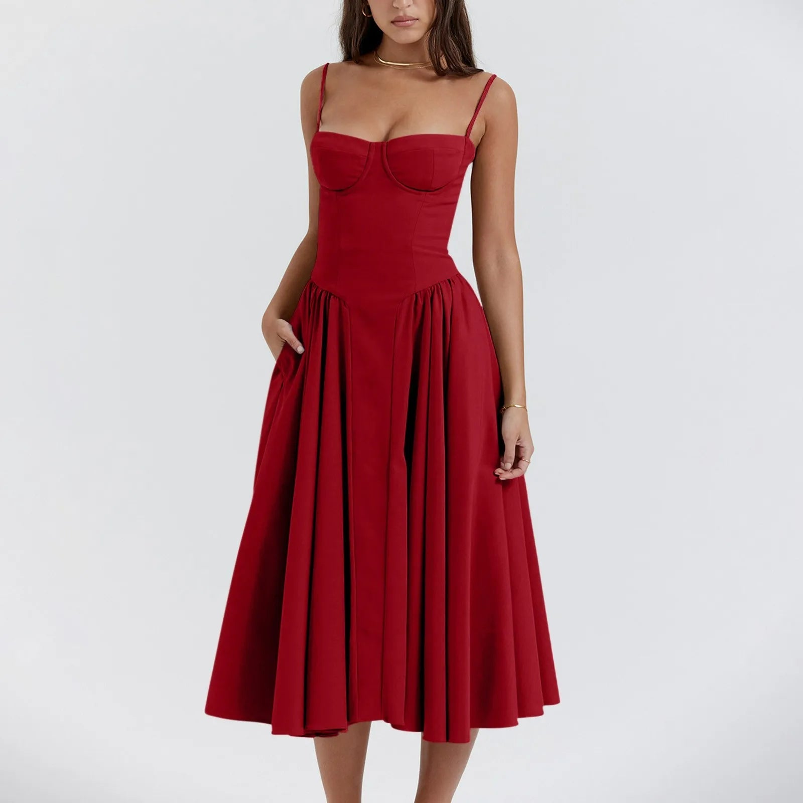 Aliza | Elegant Cocktail Midi Dress for Women