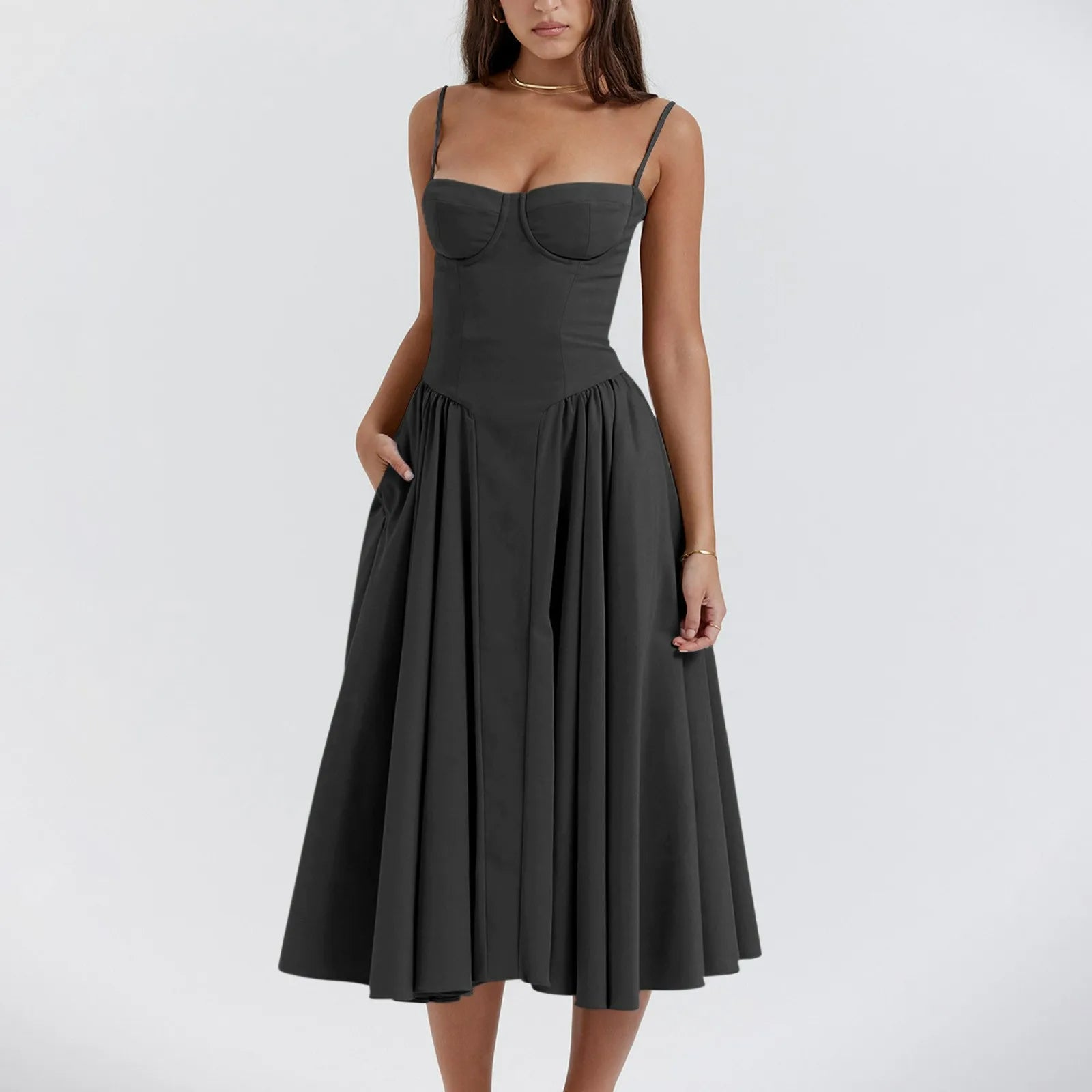 Aliza | Elegant Cocktail Midi Dress for Women