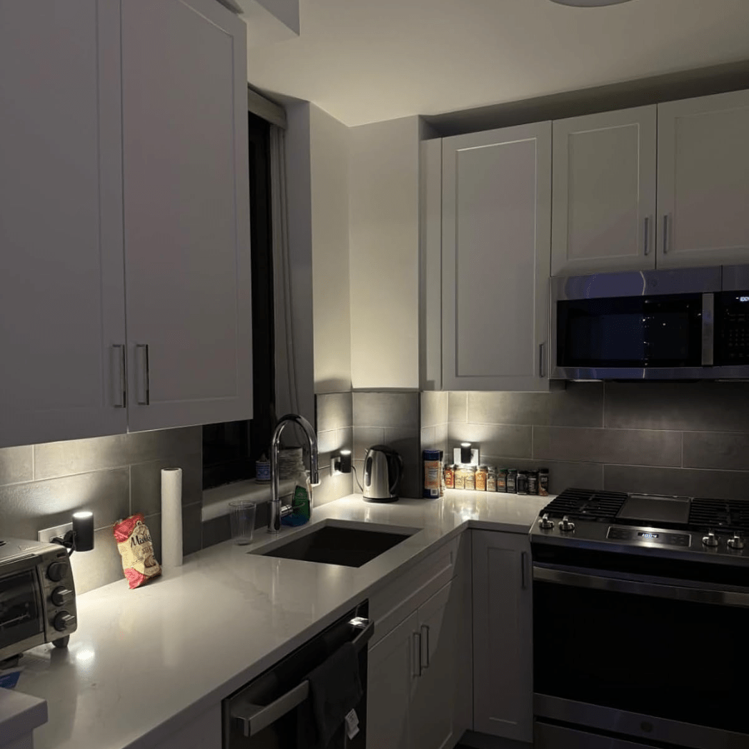 Plug-In LED Wall Night Light with Dimmable Sensor Matte Black Modern Design