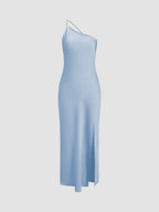 Harrow Alma elegant satin wedding guest maxi dress for women with open back, perfect for formal occasions and special events.