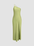 Harrow Alma satin wedding guest maxi dress for women with an elegant open back and flowing design perfect for formal events