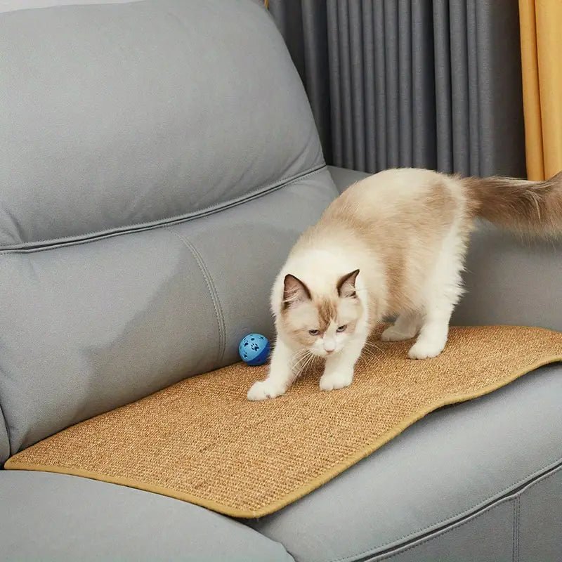 Modern Cat Scratching Post with Durable Sisal for Claw Care and Furniture Protection, Beige Gray Light Brown